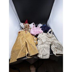 Vtg 1980s Doll Clothes TLC Overalls Dress Some Need Repair Unbranded 5 Pieces